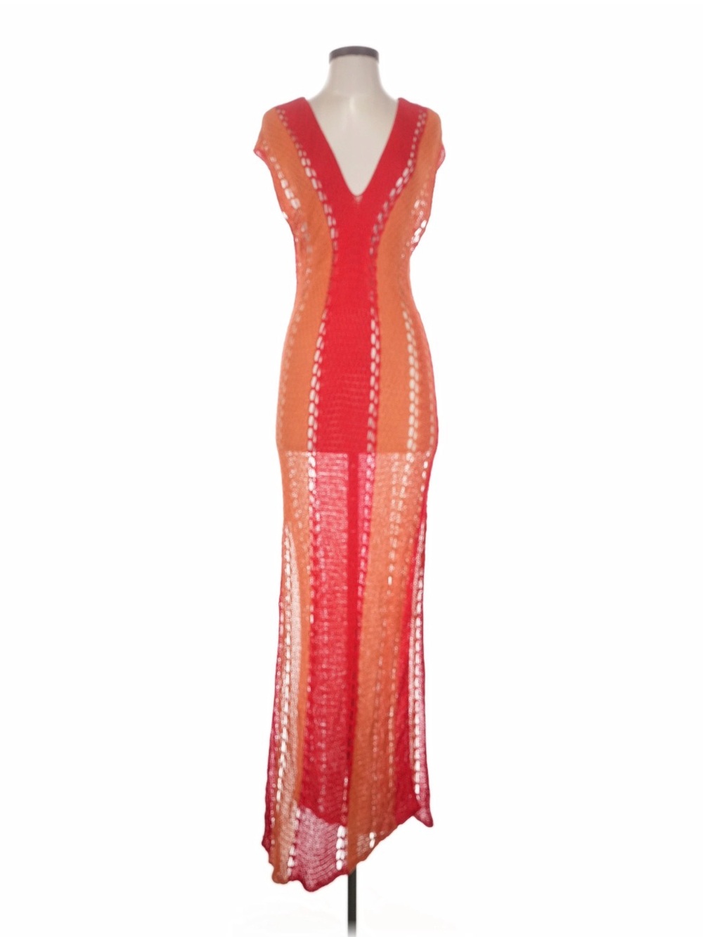 Zara Red and Orange Crochet Maxi Dress